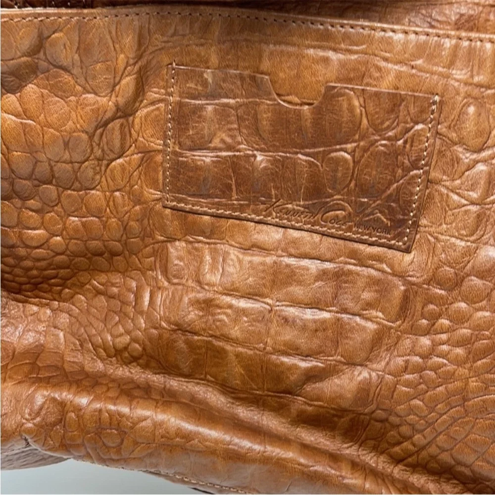 Kenneth Cole New York Brown Leather Messenger Bag Cognac